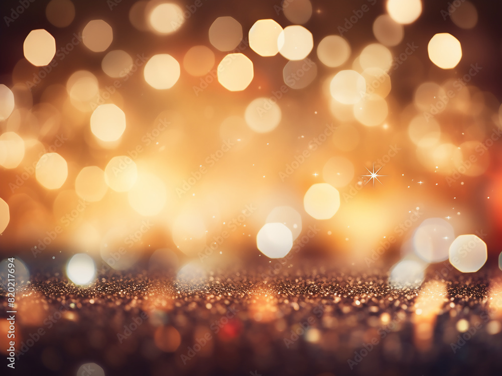 Poster blurred bokeh lights create a textured holiday backdrop