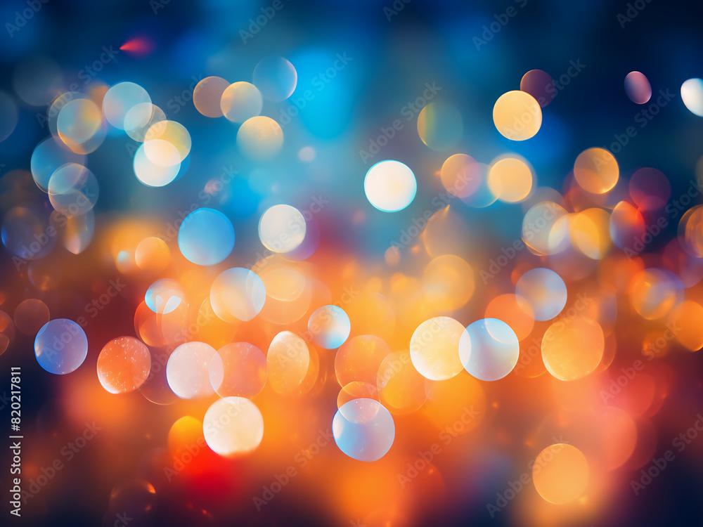 Poster abstract depiction of colorful bokeh lights, perfect for background use