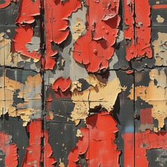 Seamless wallpaper: grunge scratched painted wall red, yellow, blue and black