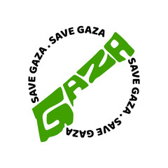 Save gaza map typography