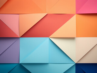 Fototapeta premium Soft pastel tones create a geometric paper canvas
