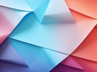 Obraz premium Abstract wallpaper features geometric shapes on pastel paper