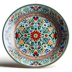 Fototapeta premium Moroccan ceramic plate painted with vibrant geometric patterns