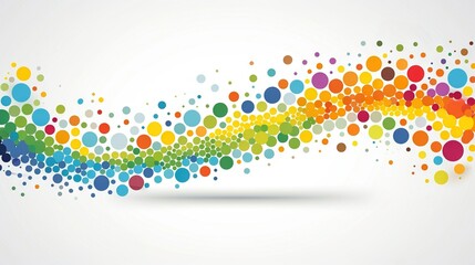  Colorful abstract background featuring dots arranged as a rainbow, providing space for text or image insertion