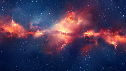 Obraz premium Spectacular galaxy in deep space. A breathtaking view of a spectacular galaxy with fiery colors and countless stars in deep space.