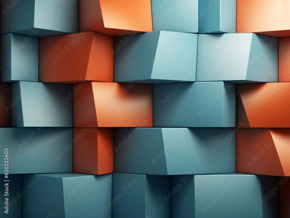Poster illustration of abstract geometric patterns in 3d