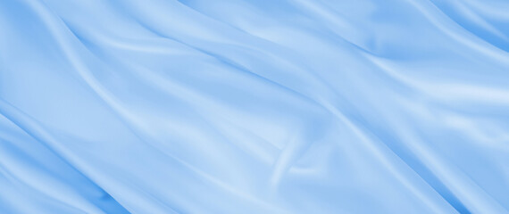 Cerulean Satin Texture Background, Elegant Blue Fabric Close-Up
