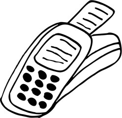 Restaurant, Café , Bon Appétit Doodle Line Art Illustration. Hand Drawn Pencil Vector Clip Art. Payment terminal 