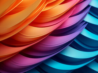 Mirror reflection enhances colorful origami pattern in macro view