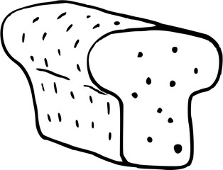 Restaurant, Café , Bon Appétit Doodle Line Art Illustration. Hand Drawn Pencil Vector Clip Art. Bread