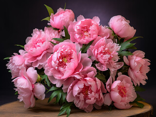 Obraz premium Pink peonies bouquet embodies floral elegance