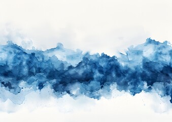 Abstract blue watercolor background with splash of color, white background, vector illustration, flat design, simple, minimalism, wide banner 
