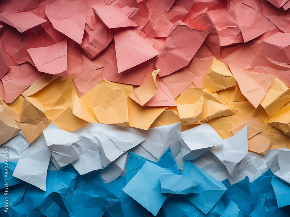 Poster vibrant paper background composed of multiple cardboard sheets