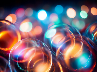 Obraz premium Blur texture adorned with vibrant multicolored glow circles