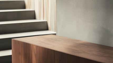An empty table in the interior. To display the product