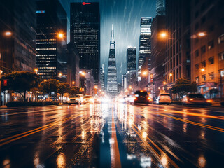 Obraz premium Abstract bokeh captures San Franciscos city lights at night