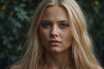 Naklejka premium Timeless Portrait of a Blue-Eyed Blonde