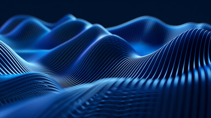 Blue Abstract Background With Wavy Lines