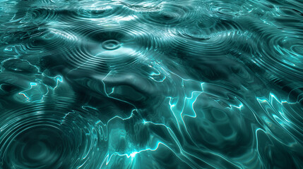 Shimmering Water Surface With Ripples and Bubbles