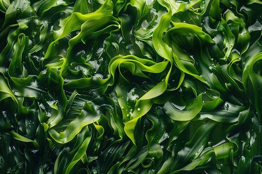 Wakame algae background.