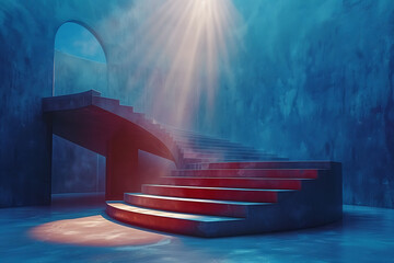 Modern and adaptable, the 3D podium with a striking neon effect creates a futuristic and vibrant image, perfect for displaying products or awards in a modern setting