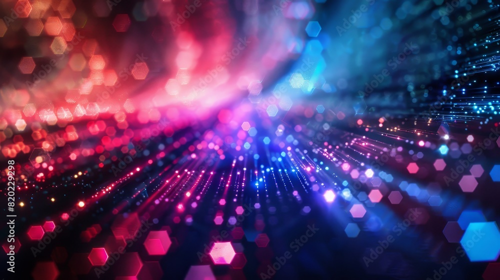 Aufkleber vibrant abstract background with colorful bokeh lights in red, blue, and purple hues, creating a dyn