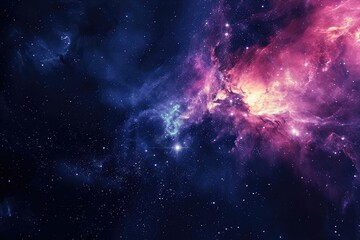 Fototapeta premium Stunning galaxy with vibrant colors and nebulas