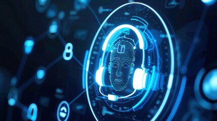 customer service support with communication icon technology concept. call center Business technology button on virtual screen