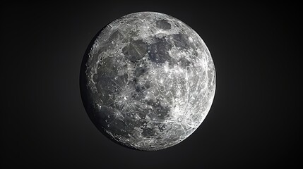 Naklejka premium Full moon in the dark night. Black background.