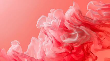 Fototapeta premium Abstract coral red color with pastel pink background, fluid creative concept composition with minimal natural elegance copy space