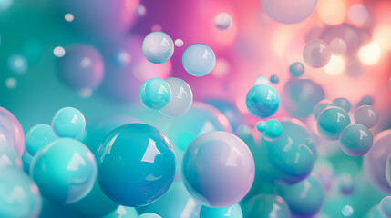 Gradient background with turquoise metaball shape, Morphing, Colorful drops, 3D vector...