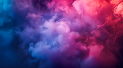 Obraz premium Dramatic smoke and fog in contrasting vivid red, blue, and purple colors. Vivid and intense abstract background or wallpaper