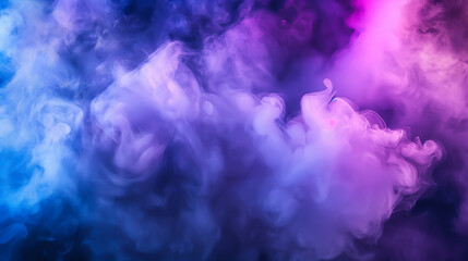 Fototapeta premium Dramatic smoke and fog in contrasting vivid red, blue, and purple colors. Vivid and intense abstract background or wallpaper