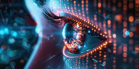 Eye of futuristic and Innovative Imagery AI and Automation use of artificial intelligence 