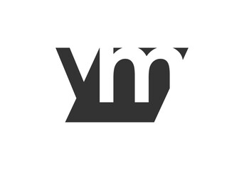 YM creative geometric initial based modern and minimal logo. Letter y m trendy fonts.