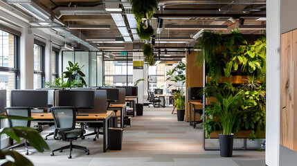 Open-plan office with a focus on sustainable design.