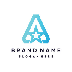 Vector letter a design with creative unique element idea concept and icon