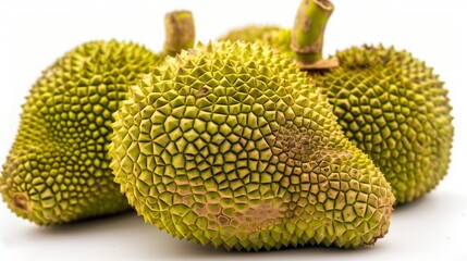 Exotic Green Jackfruit, Textured and Unique, Isolated on White