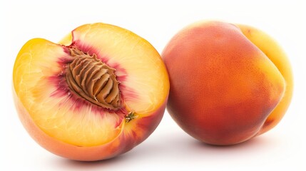 Pale Yellow Peach, Soft and Velvety, on a Pure White Background