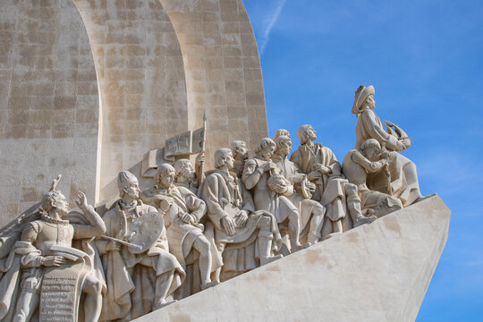 Monumento aos Descobrimentos, Monument to the Discoveries, built in 1960, on the banks of the Tagus River, in Bel&eacute;m, Lisbon, architect Jos&eacute; &Acirc;ngelo Cottinelli Telmo and the sculptor Leopoldo de Almeida