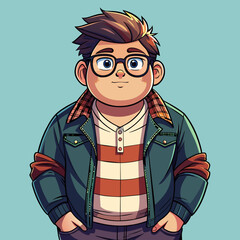 Vector type a chubby boy cartoon vector 
