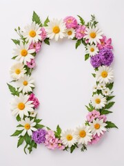 Obraz premium A vibrant square frame composed entirely of colorful flowers. Perfect for framing photographs, invitations, greetings cards or any other creative project.