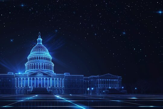 abstract background with the US capitol building and stars