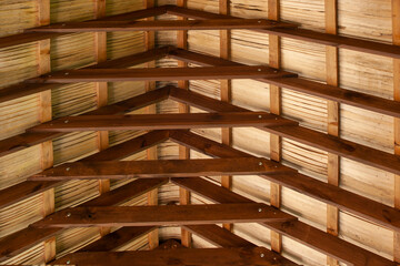 Wooden roof structure with an abstract appearance