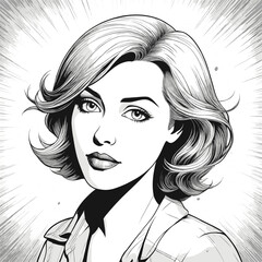 Women Hand Drawn Illustration Engraved Style