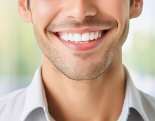 Obraz premium close-up white teeth of a smiling person