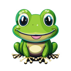 Fototapeta premium Vector illustration of cute frog cartoon.
