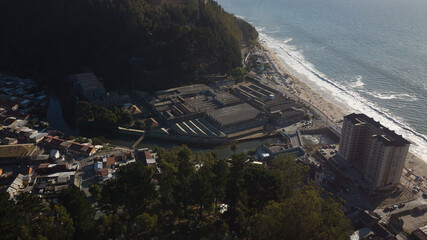 The beautiful beach of Tome, Region de Biobio , Chile