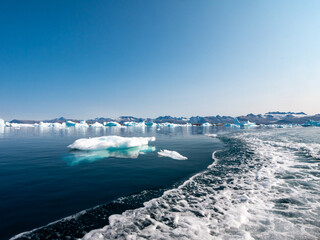 Icebergs in Johan Petersen Fjord in East Greenland.