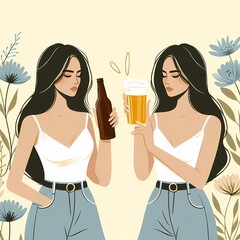 Cheers to International Beer Day: Vibrant Illustration Celebrating Global Brews